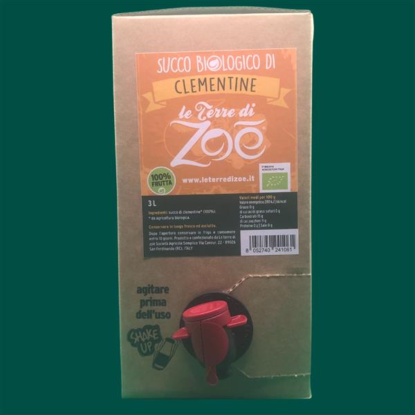 Italian Organic Juice Clementine 100% in Bag in Box 3L